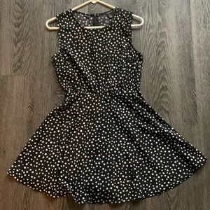 Black and white polka dot mini dress